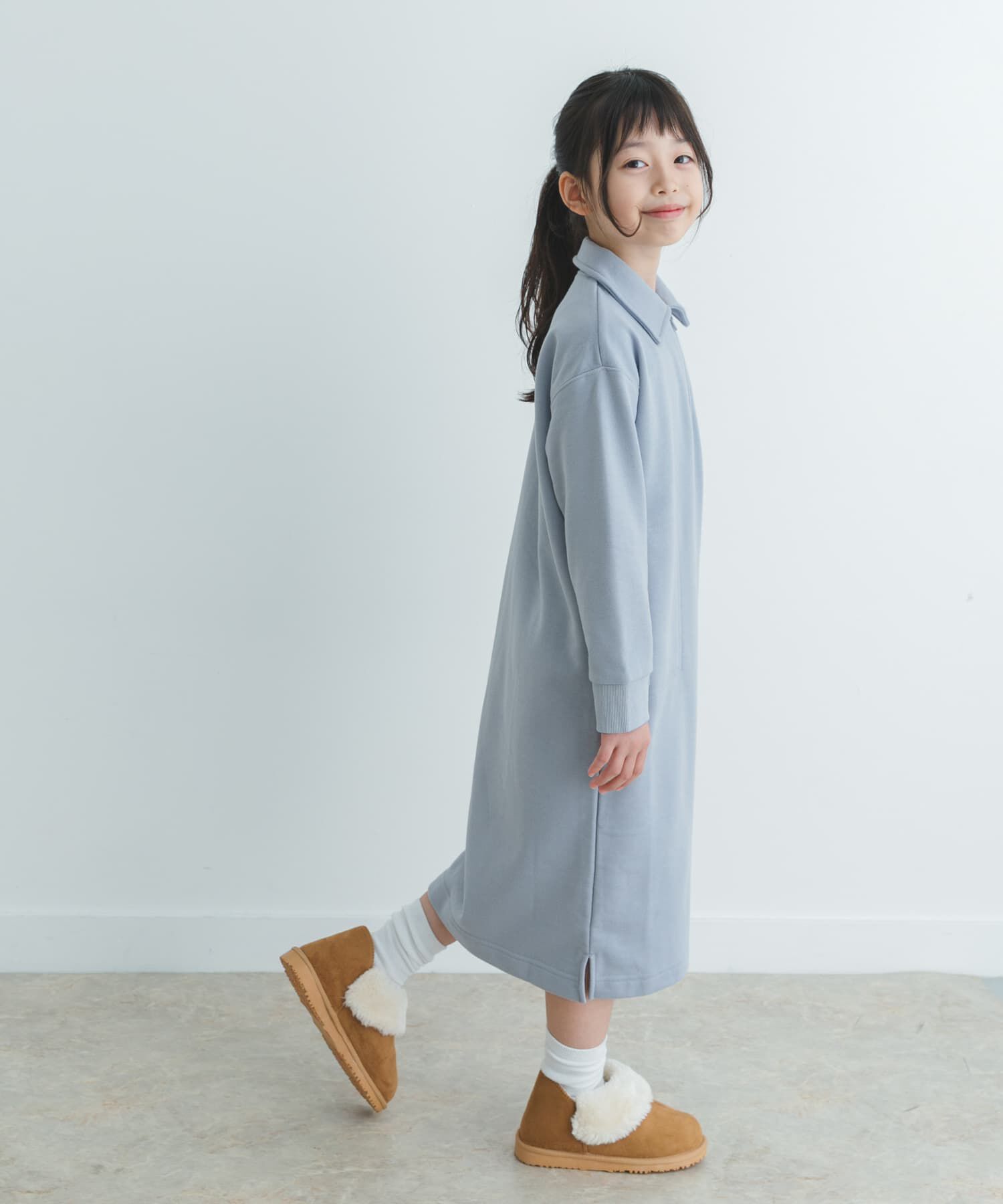 URBAN RESEARCH DOORS「『WEB/一部店舗限定サイズ』裏毛ハーフジップワンピース(KIDS)」|ワンピース|