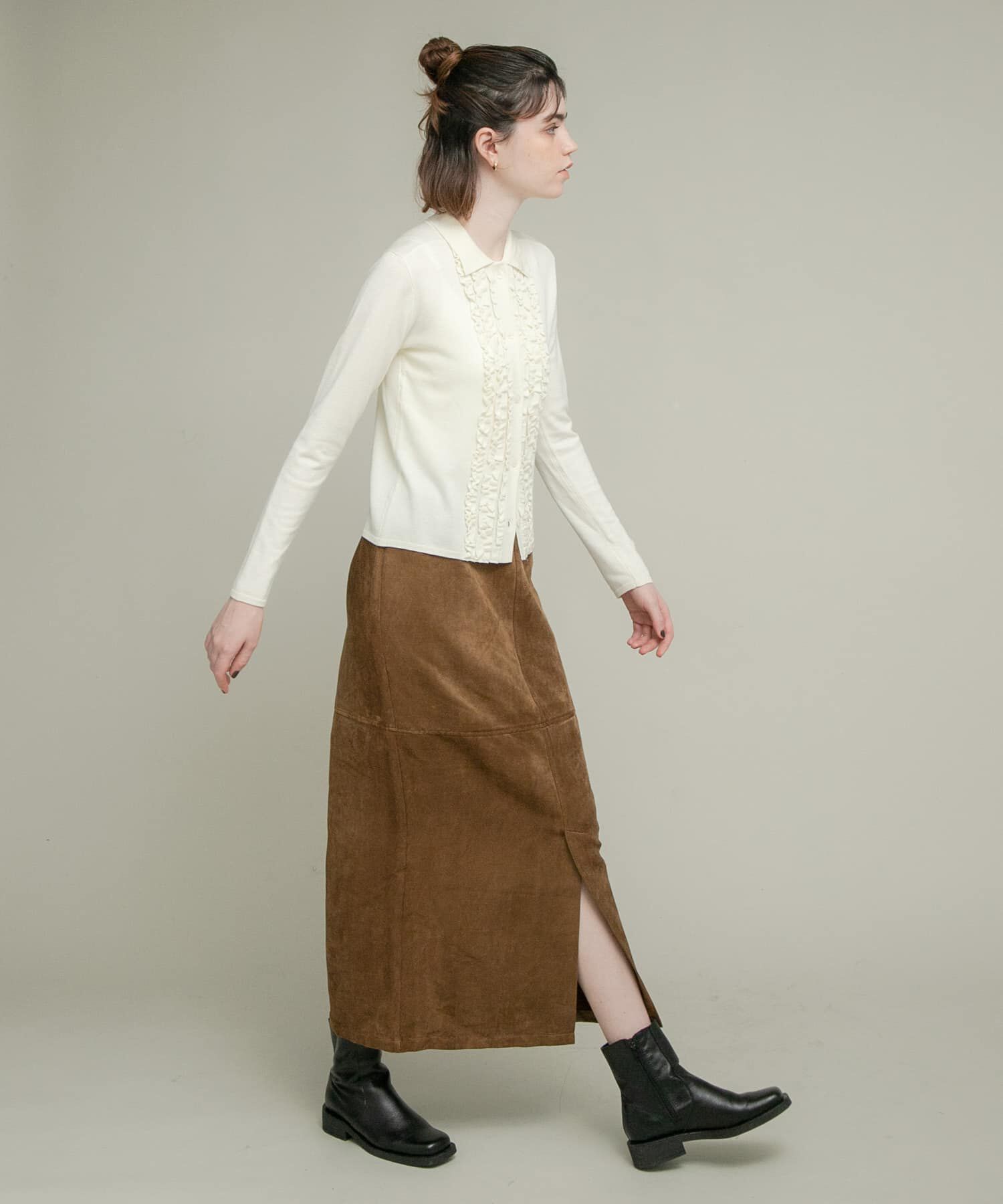 Sonny Label 「シルク混フリルニットシャツ」|ニット・セーター|