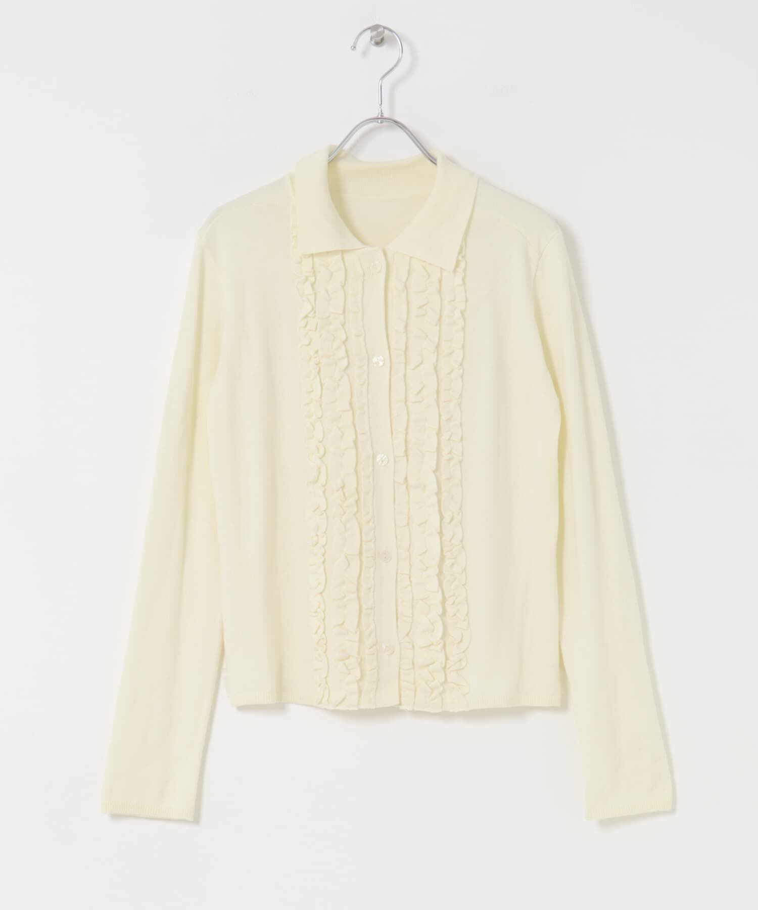 Sonny Label 「シルク混フリルニットシャツ」|ニット・セーター|