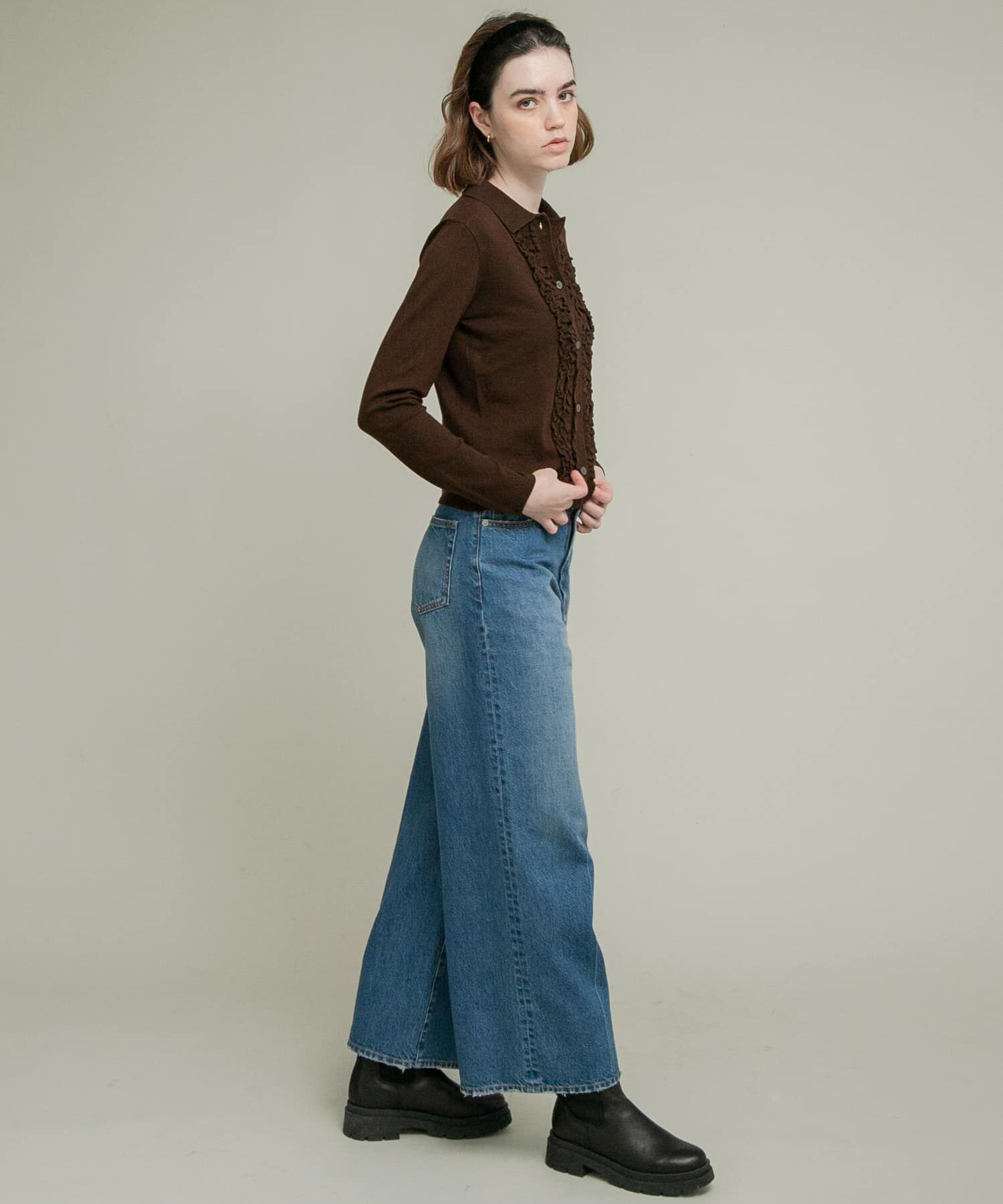 Sonny Label 「シルク混フリルニットシャツ」|ニット・セーター|