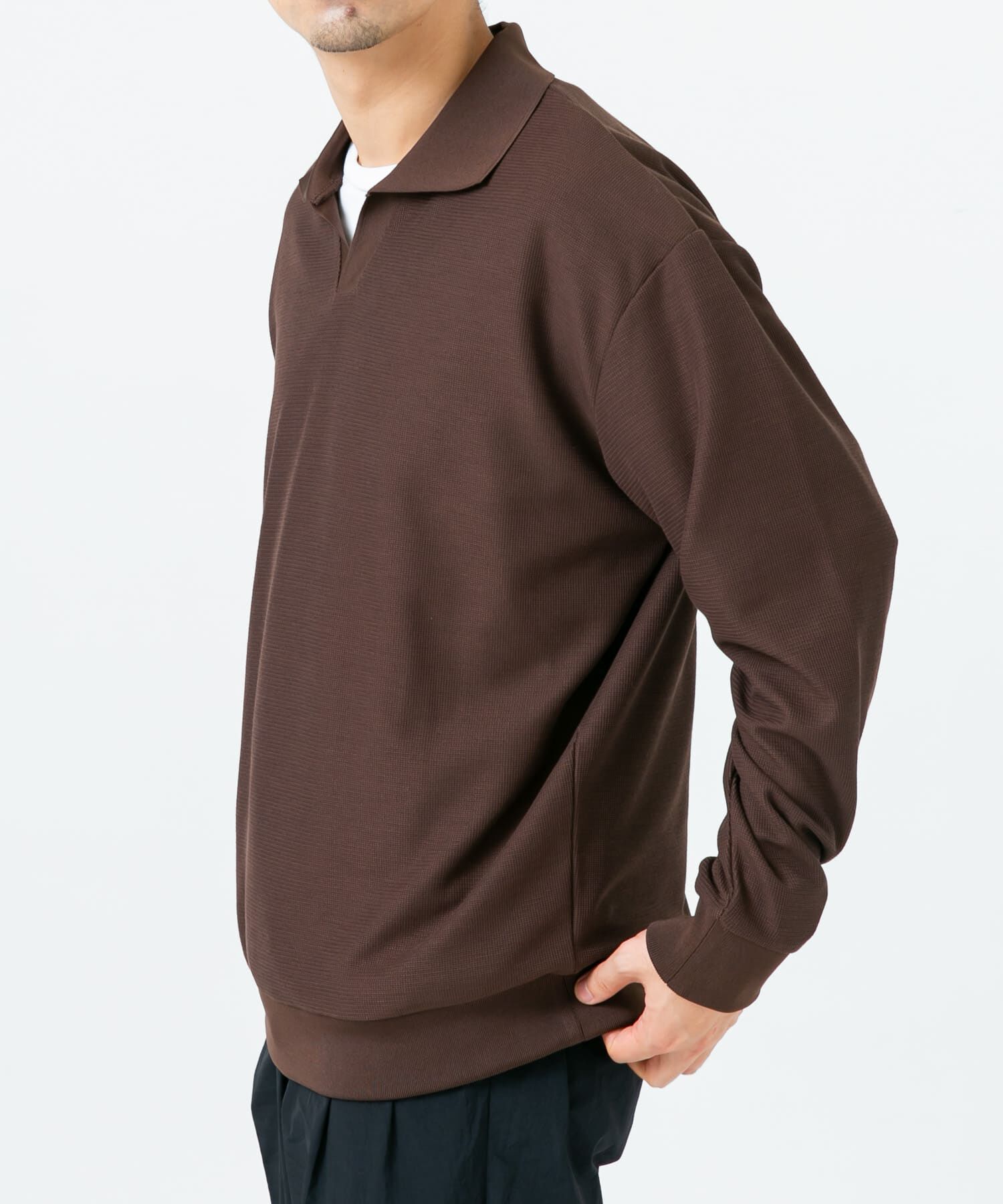 URBAN RESEARCH ROSSO「ダブルフェイスサーマルスキッパーポロシャツ」|ポロシャツ|