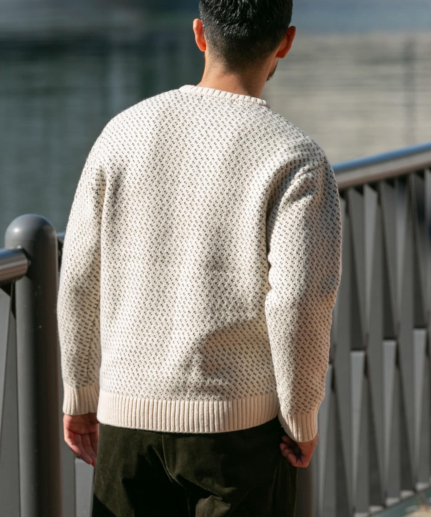 URBAN RESEARCH ROSSO「『XLサイズあり』バーズアイ柄ヘンリーネックニット」|ニット・セーター|