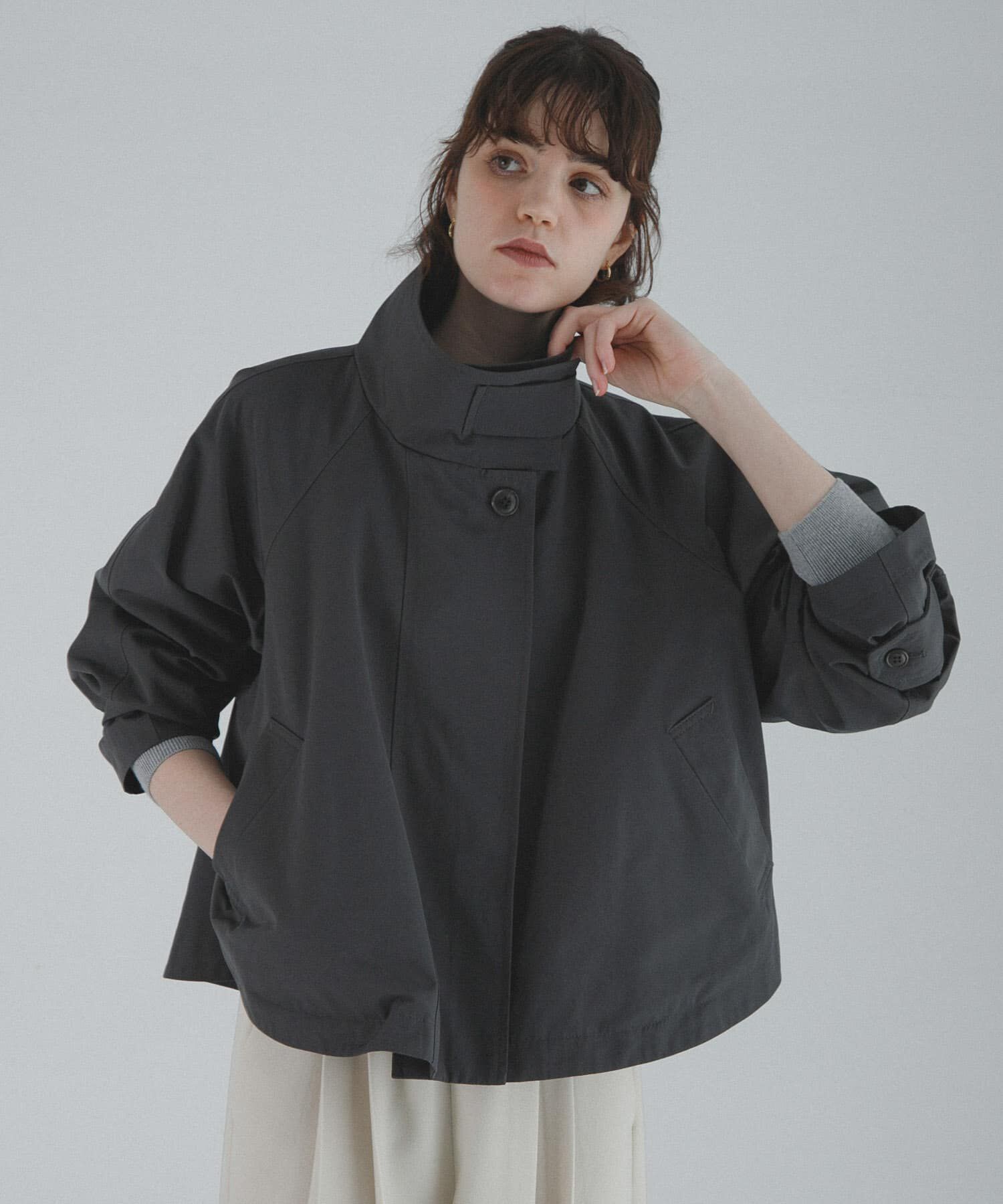 Sonny Label 「撥水バックフレアスタンドカラーコート」|ノーカラーコート|
