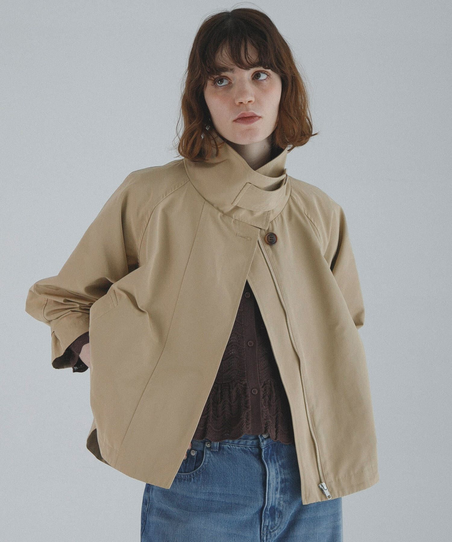 Sonny Label 「撥水バックフレアスタンドカラーコート」|ノーカラーコート|