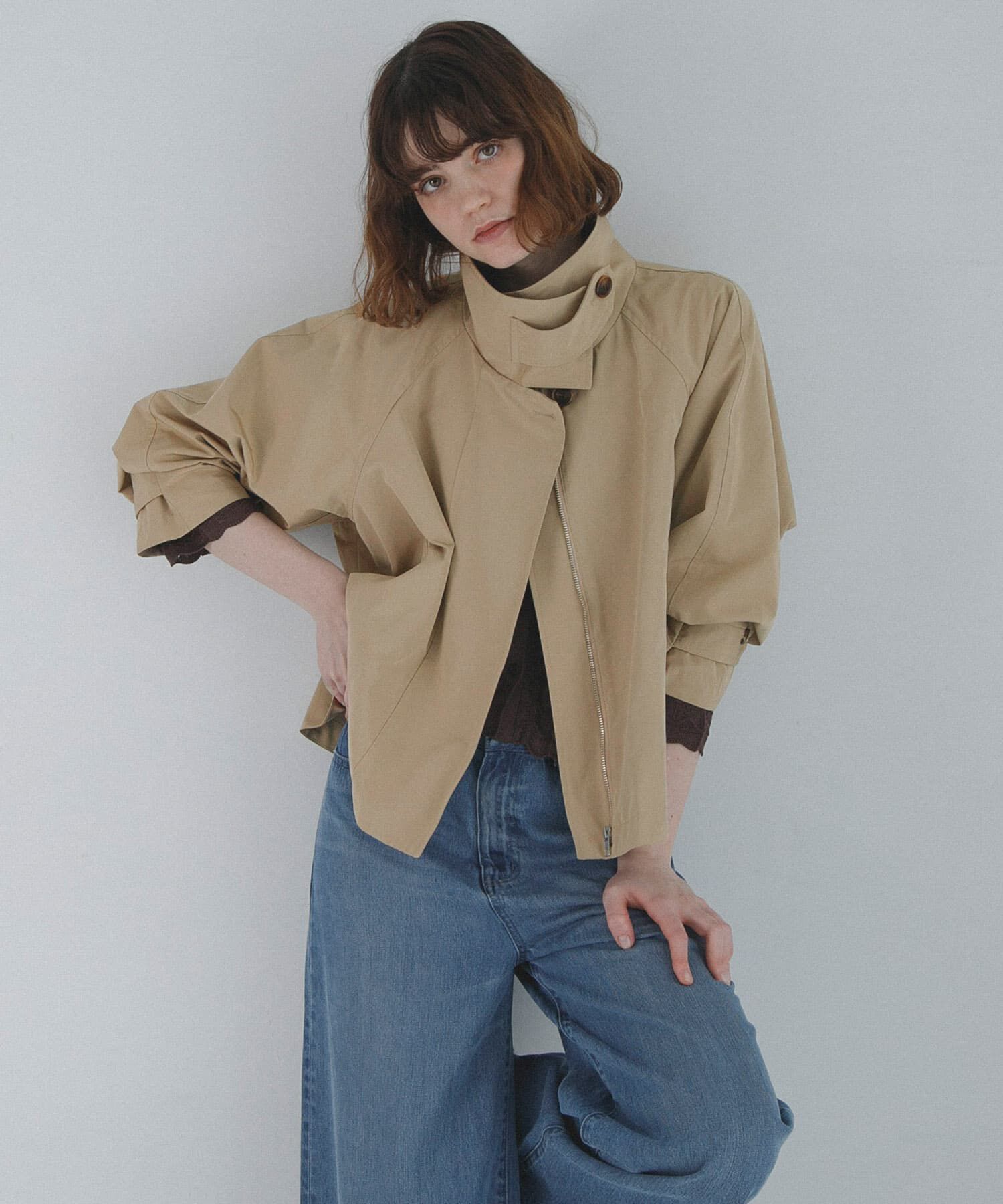 Sonny Label 「撥水バックフレアスタンドカラーコート」|ノーカラーコート|