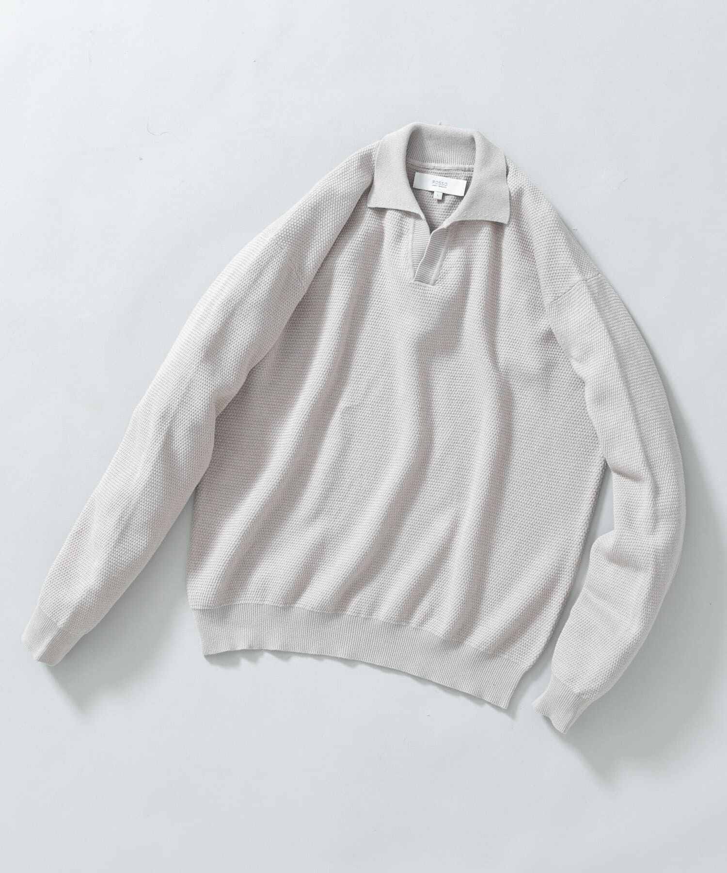 URBAN RESEARCH ROSSO「『WEB限定』変形カノコスキッパーニットポロ」|ニット・セーター|ライトグレー