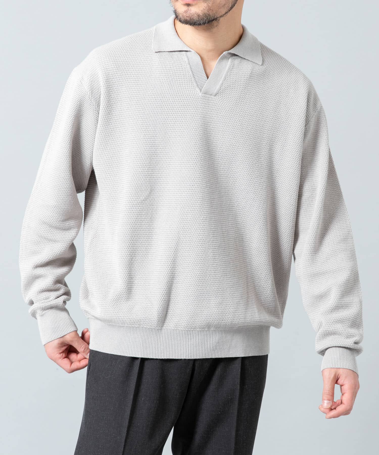 URBAN RESEARCH ROSSO「『WEB限定』変形カノコスキッパーニットポロ」|ニット・セーター|