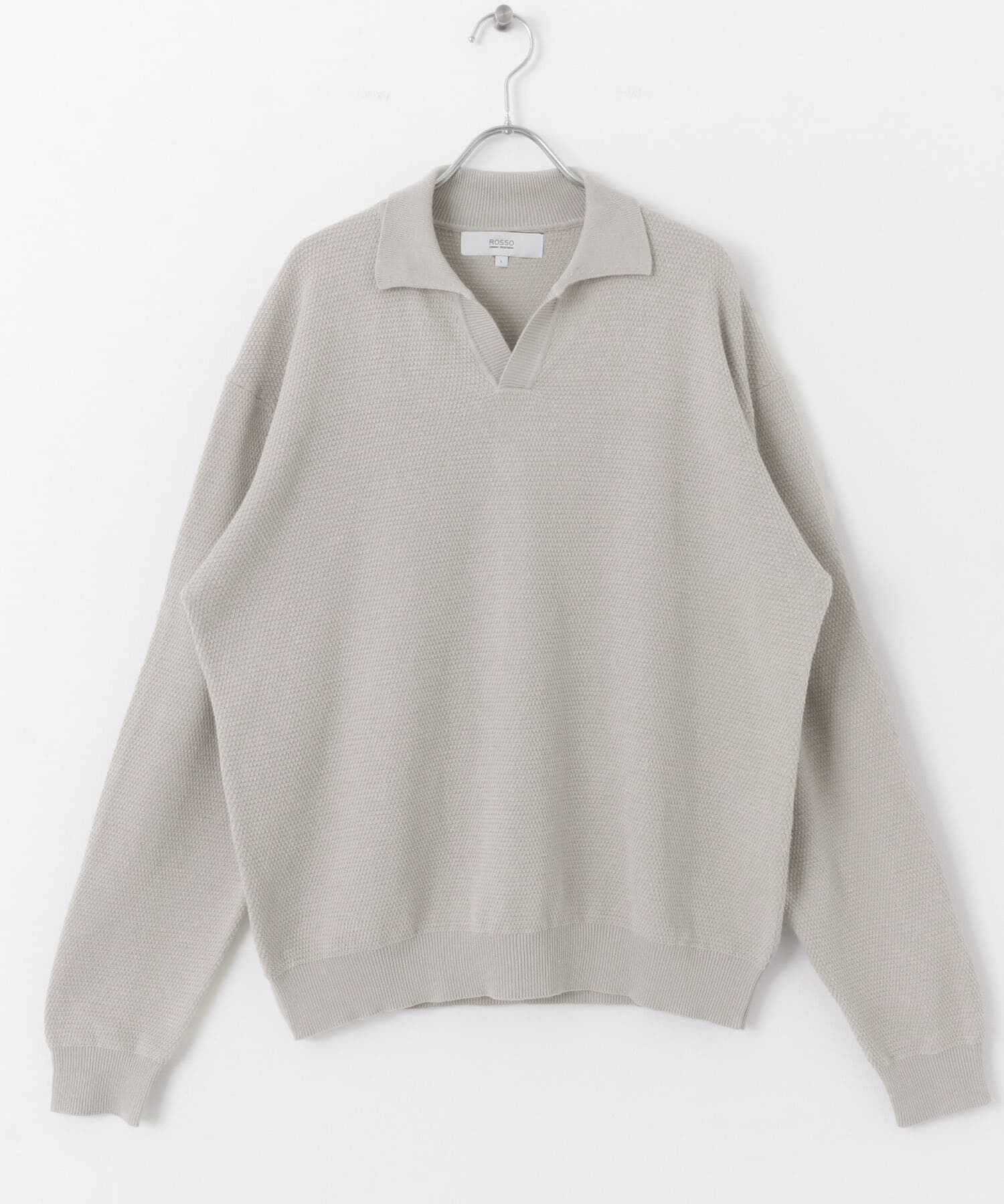 URBAN RESEARCH ROSSO「『WEB限定』変形カノコスキッパーニットポロ」|ニット・セーター|