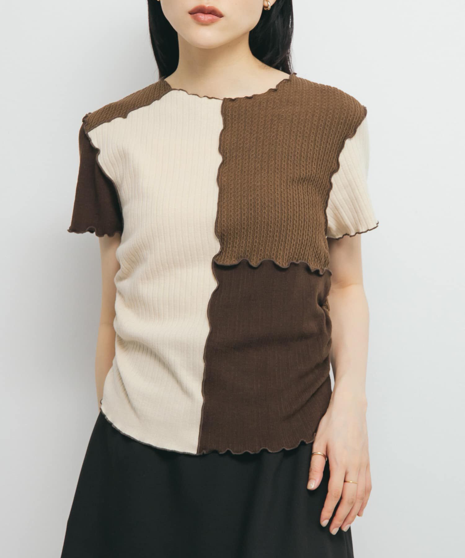  「MIXカラーパッチワークカットソー」|Tシャツ・カットソー|