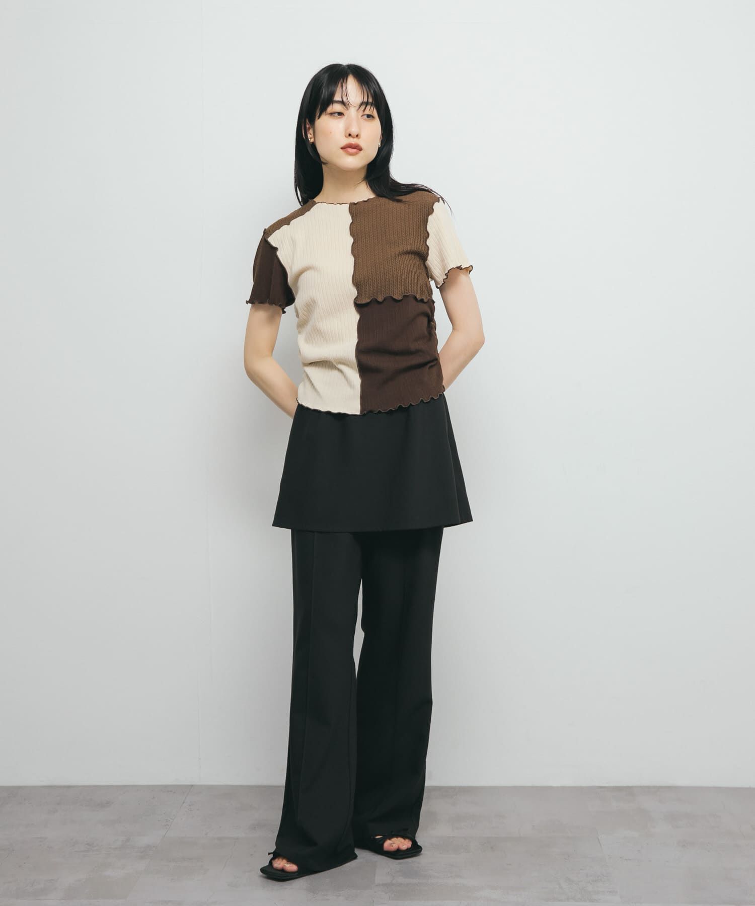  「MIXカラーパッチワークカットソー」|Tシャツ・カットソー|