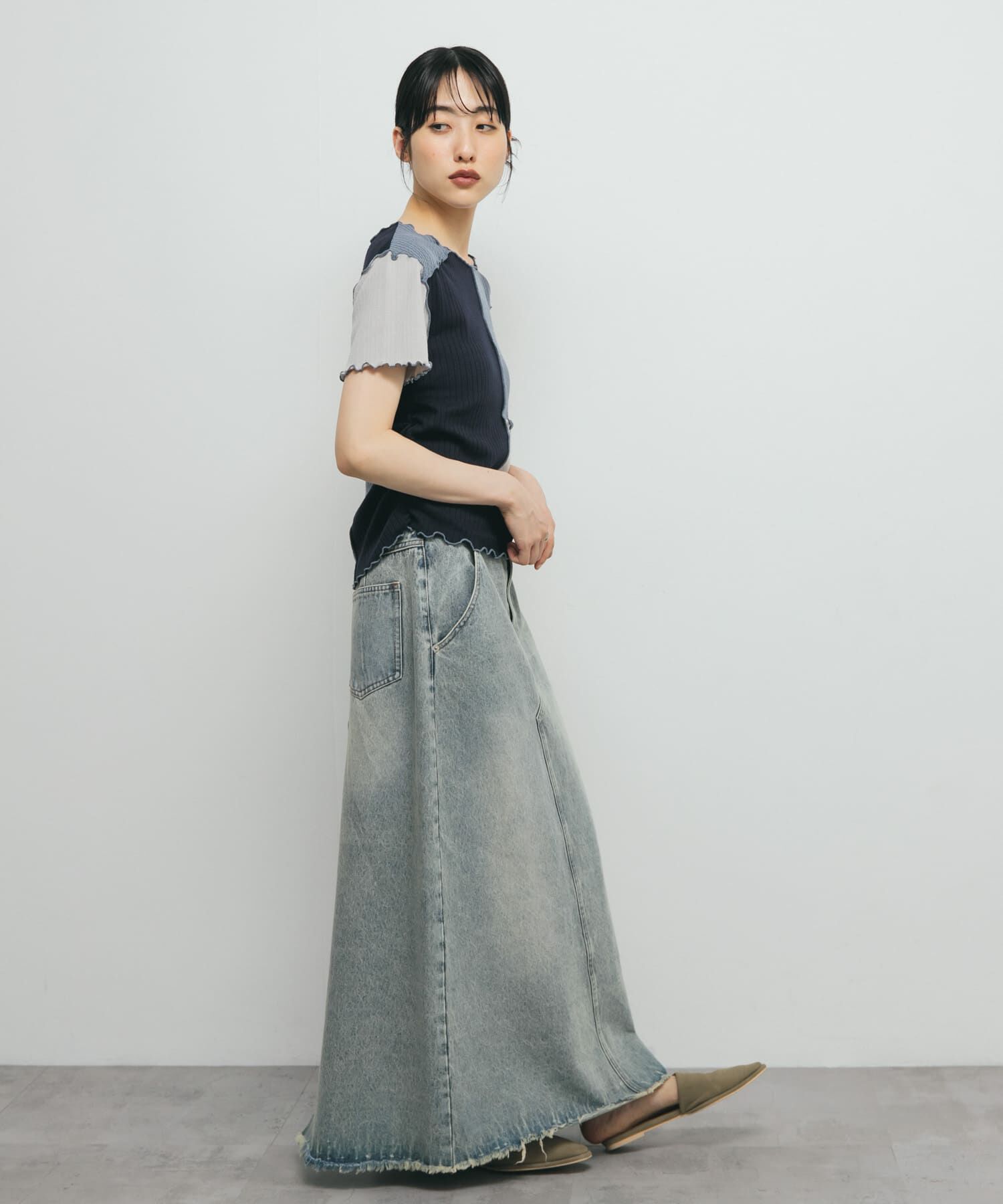  「MIXカラーパッチワークカットソー」|Tシャツ・カットソー|