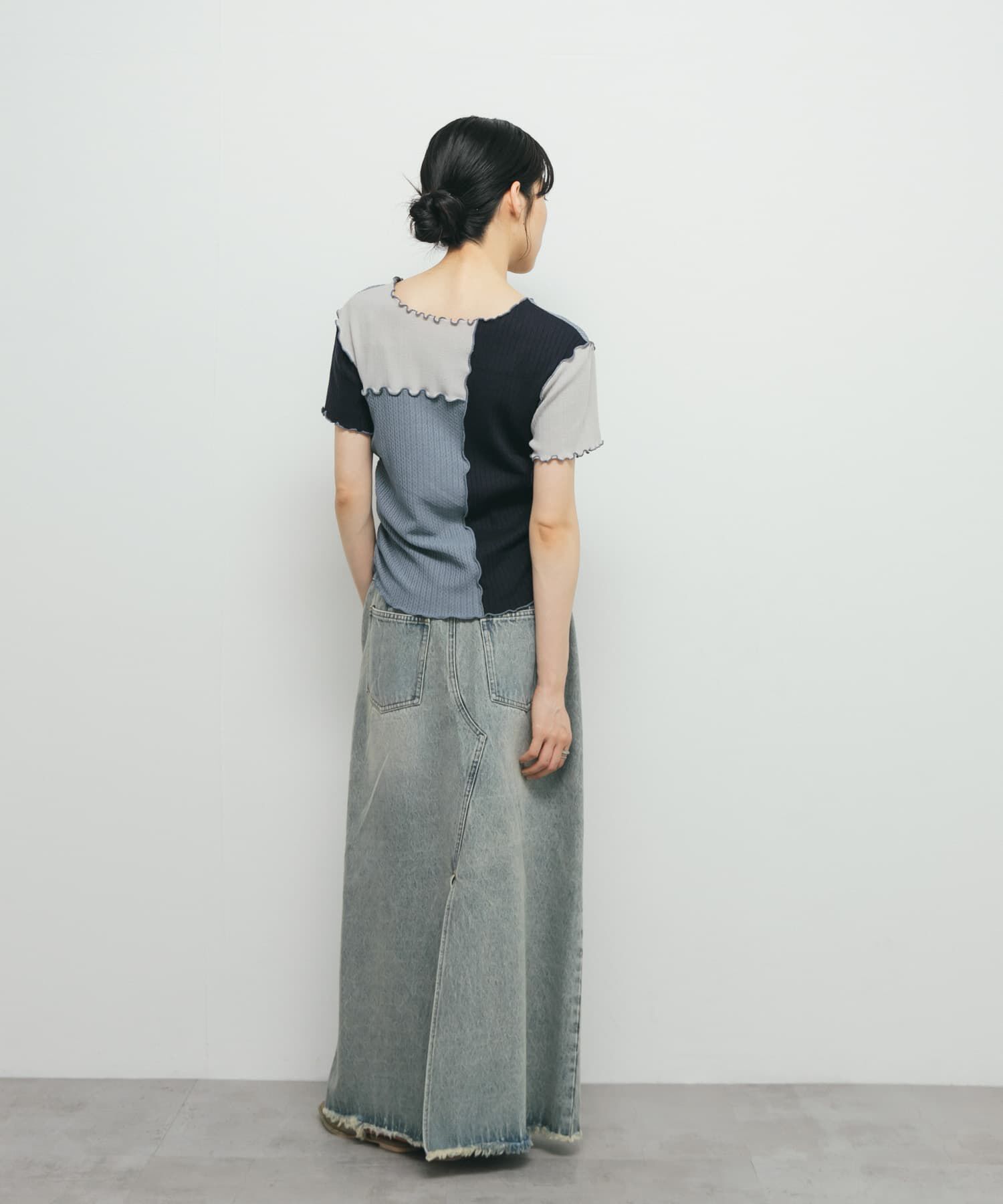  「MIXカラーパッチワークカットソー」|Tシャツ・カットソー|