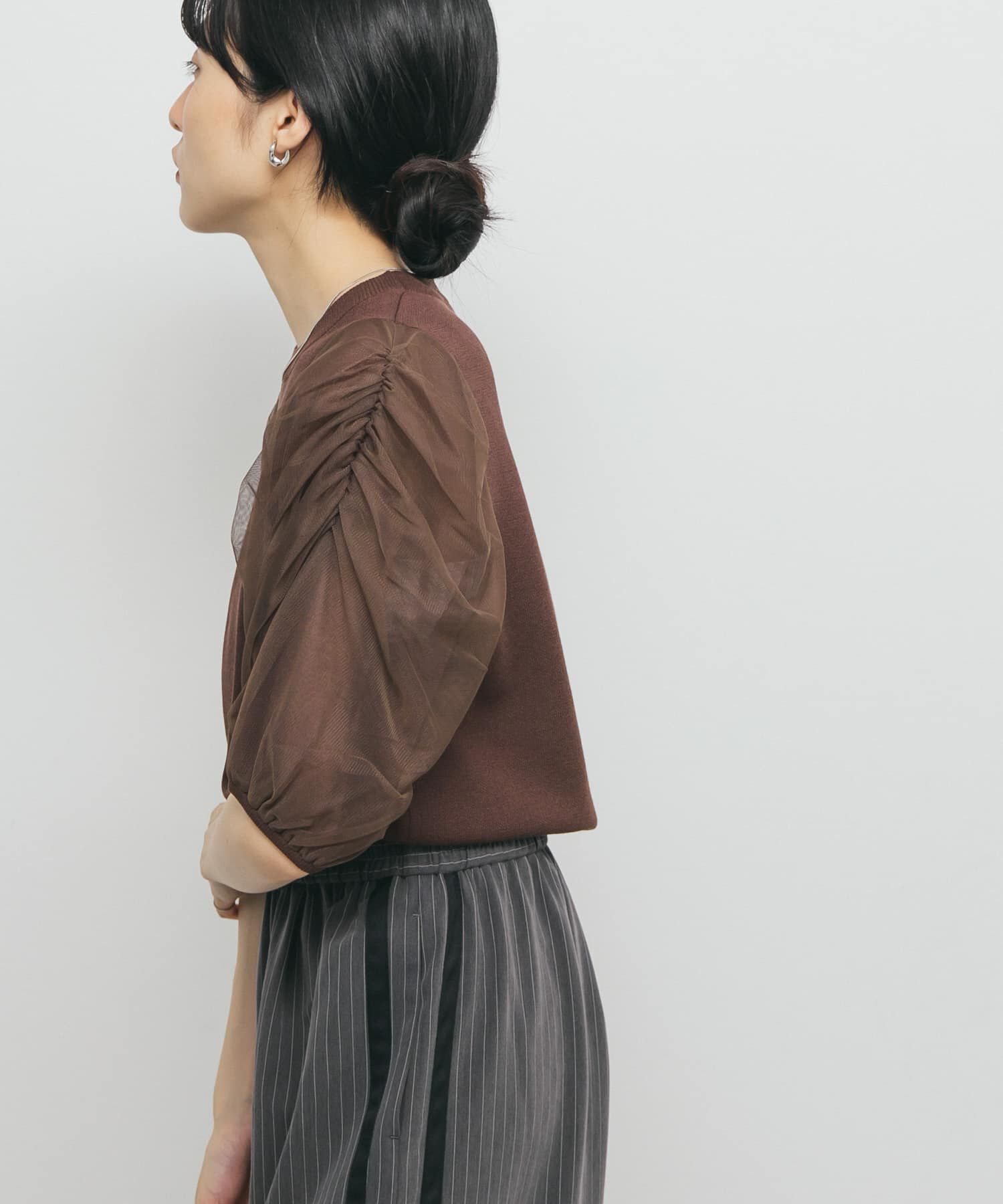  「チュールスリーブニット」|ニット・セーター|