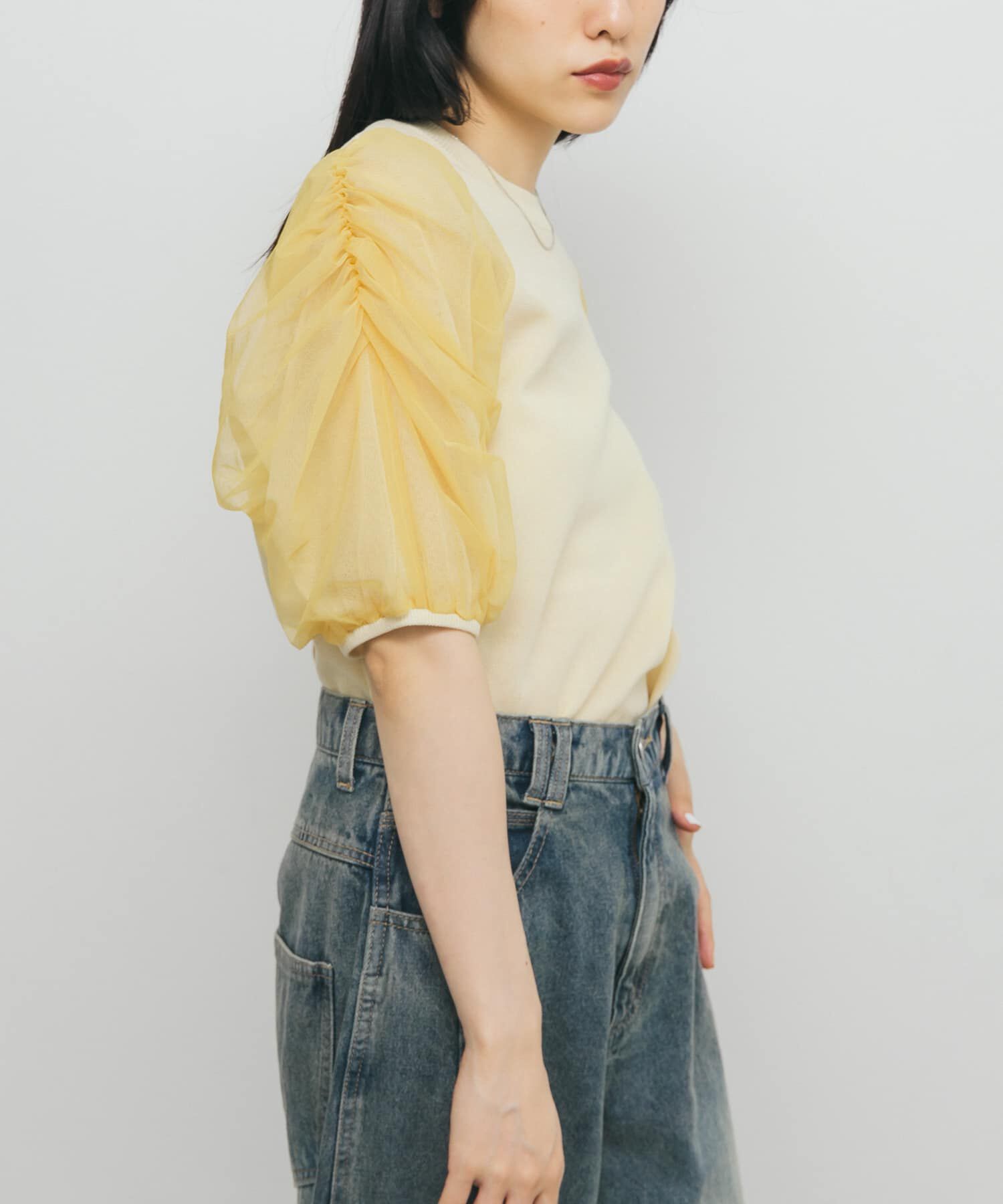  「チュールスリーブニット」|ニット・セーター|