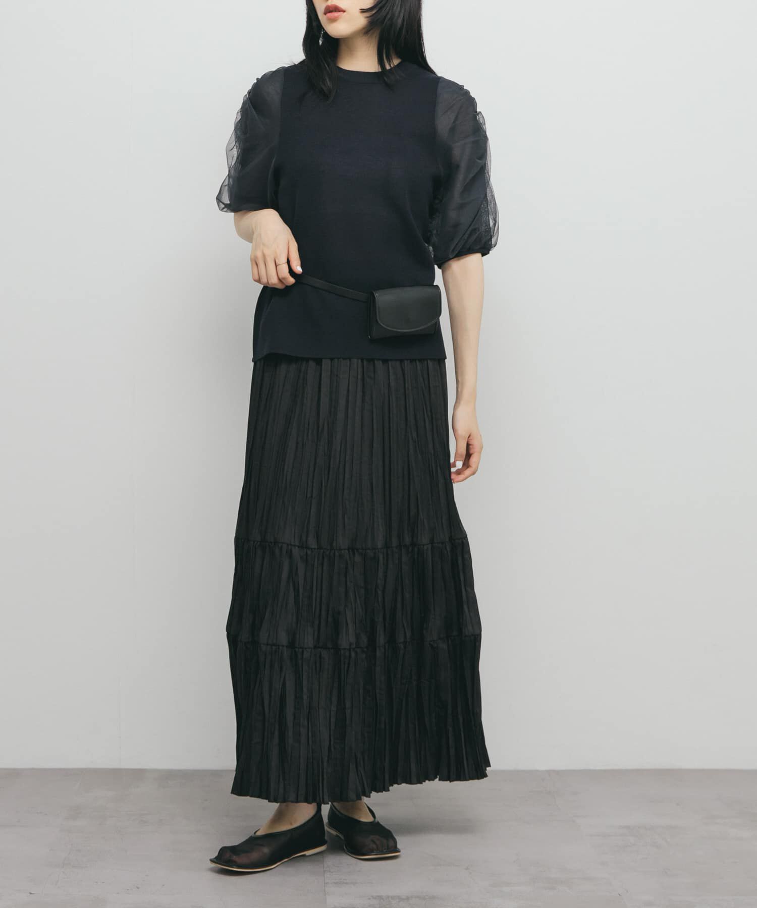  「チュールスリーブニット」|ニット・セーター|