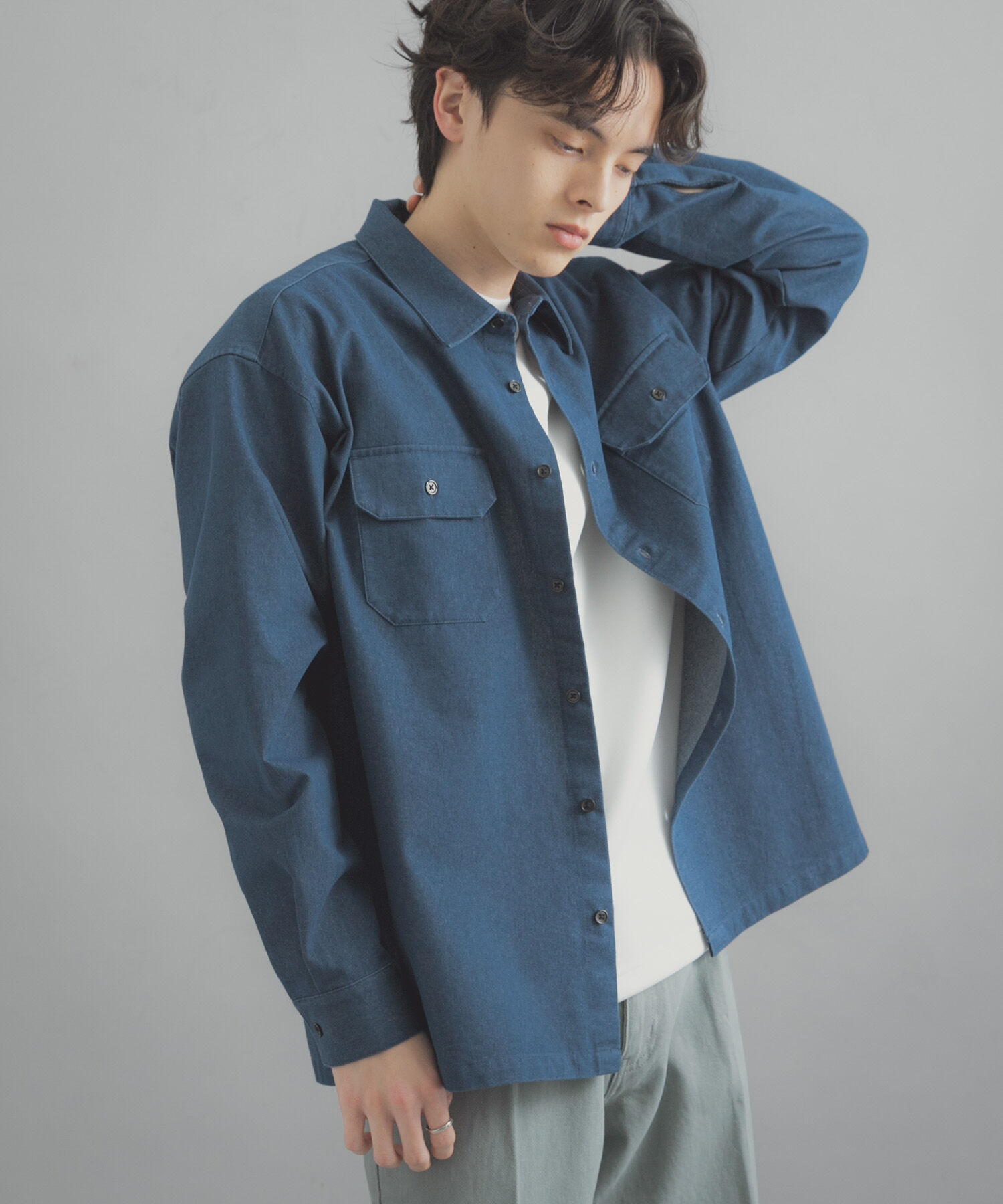 SENSE OF PLACE by URBAN RESEARCH「ダブルポケットカラーデニムシャツ」|シャツ・ブラウス|