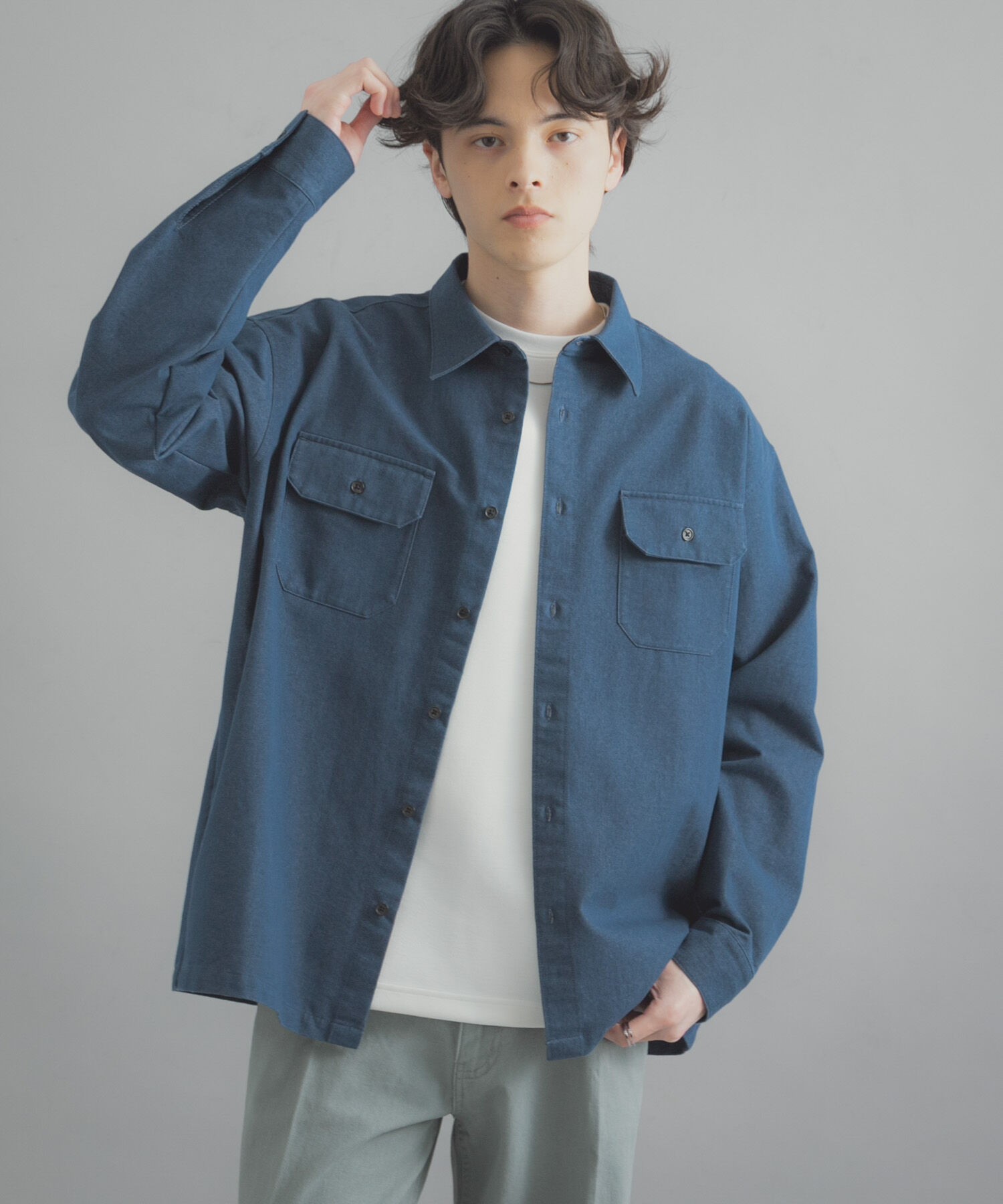 SENSE OF PLACE by URBAN RESEARCH「ダブルポケットカラーデニムシャツ」|シャツ・ブラウス|