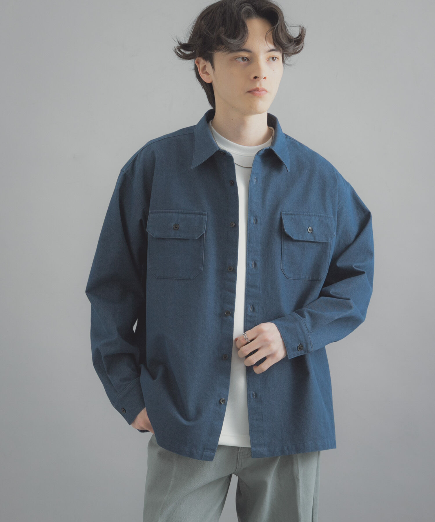 SENSE OF PLACE by URBAN RESEARCH「ダブルポケットカラーデニムシャツ」|シャツ・ブラウス|