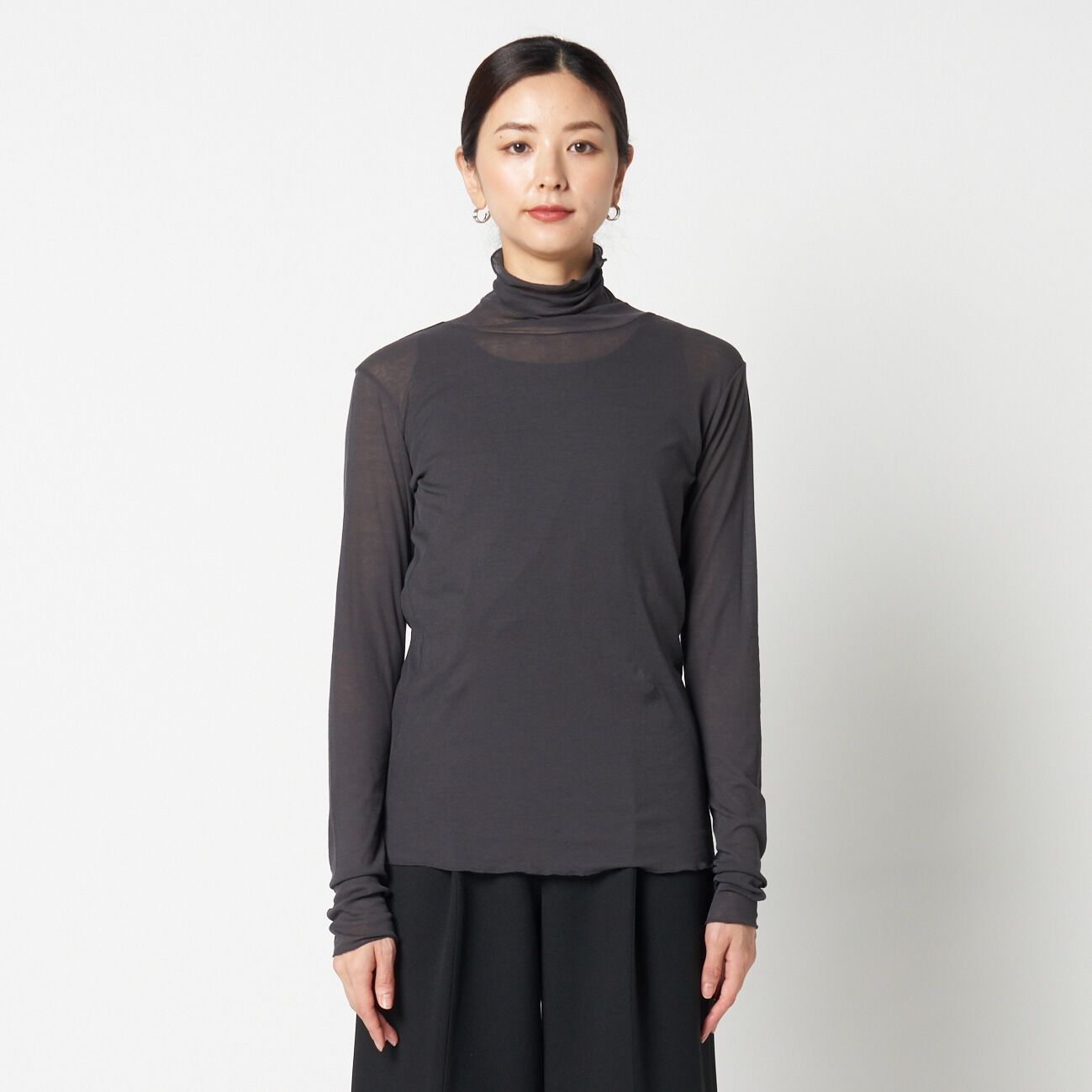 HELIOPOLE「HELIOPOLE 【smooth skin series】SHEER RIB JERSEY TURTLE」|Tシャツ・カットソー|