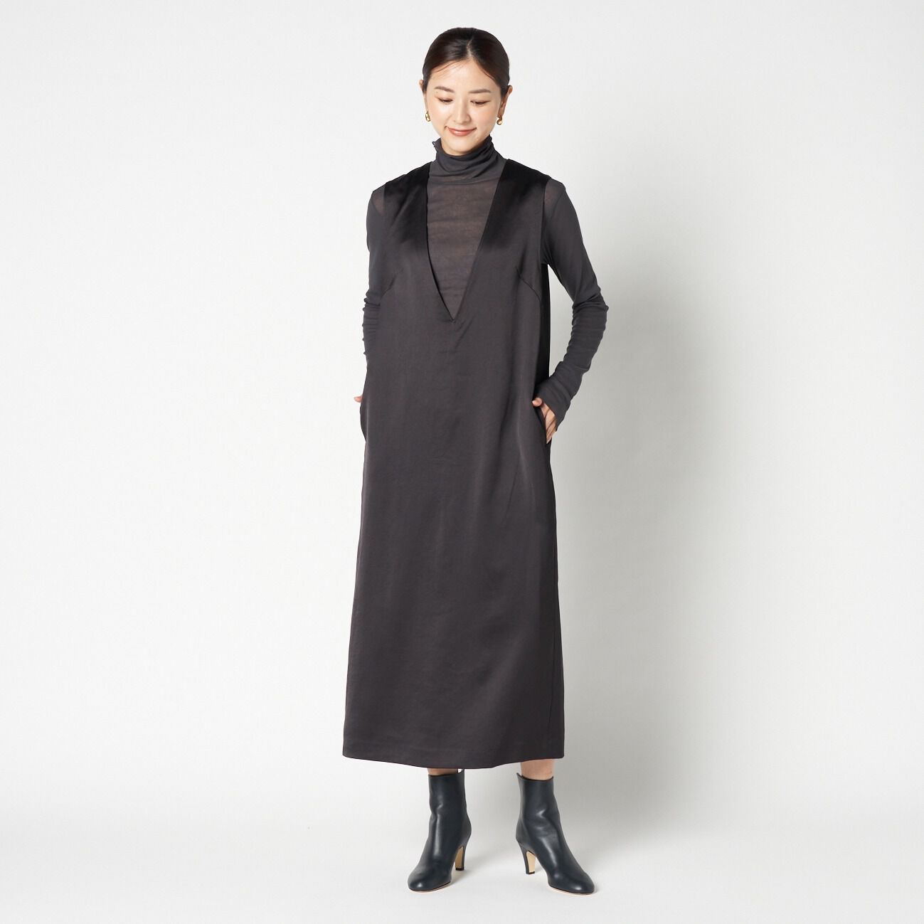 HELIOPOLE「HELIOPOLE 【smooth skin series】SHEER RIB JERSEY TURTLE」|Tシャツ・カットソー|