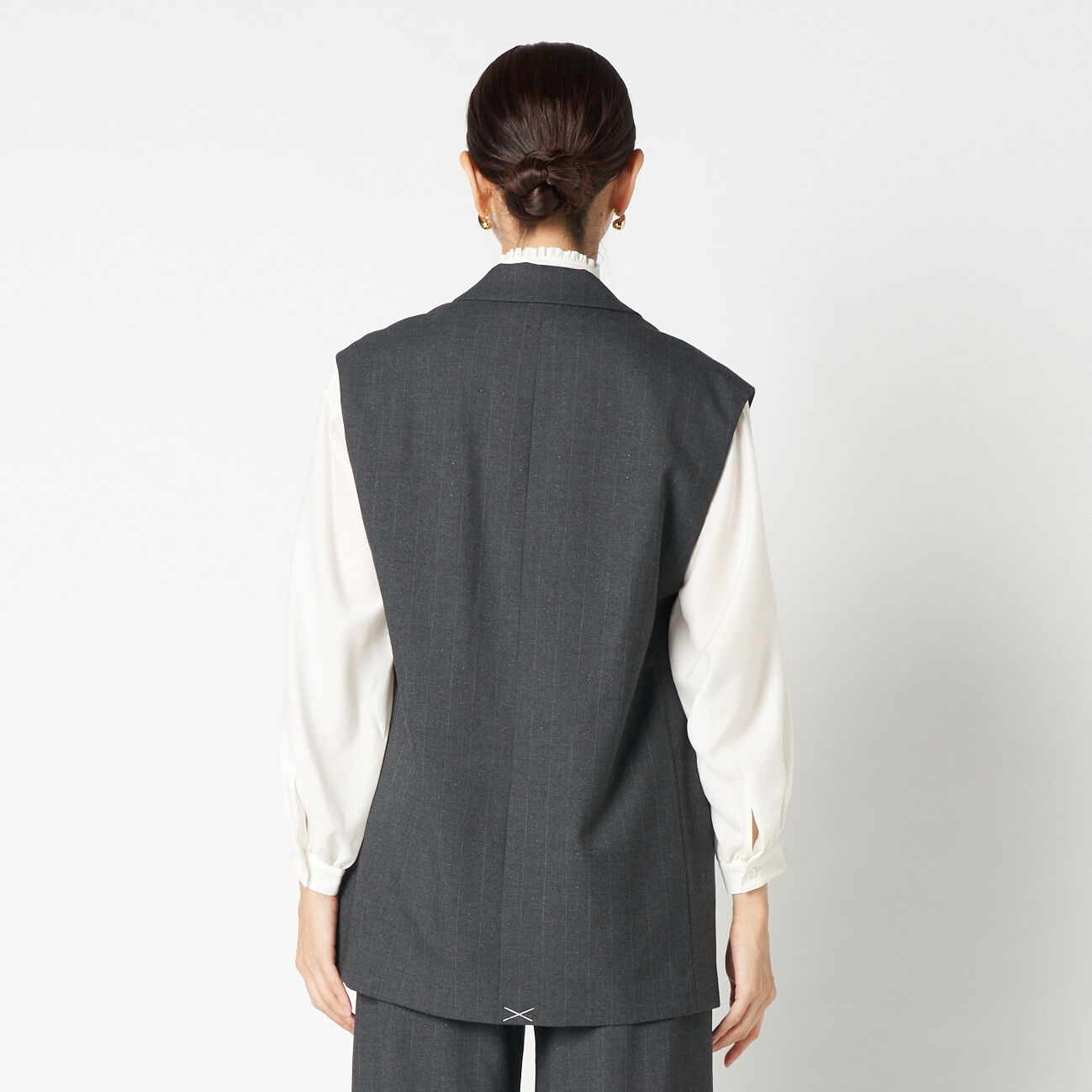 HELIOPOLE「HELIOPOLE GLITTER STRIPE GILET」|デニムジャケット|