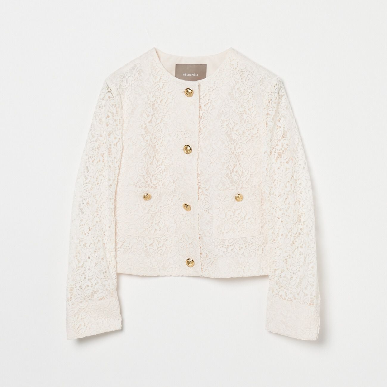 HELIOPOLE「HELIOPOLE EMBROIDERY LACE JACKET」|デニムジャケット|アイボリー