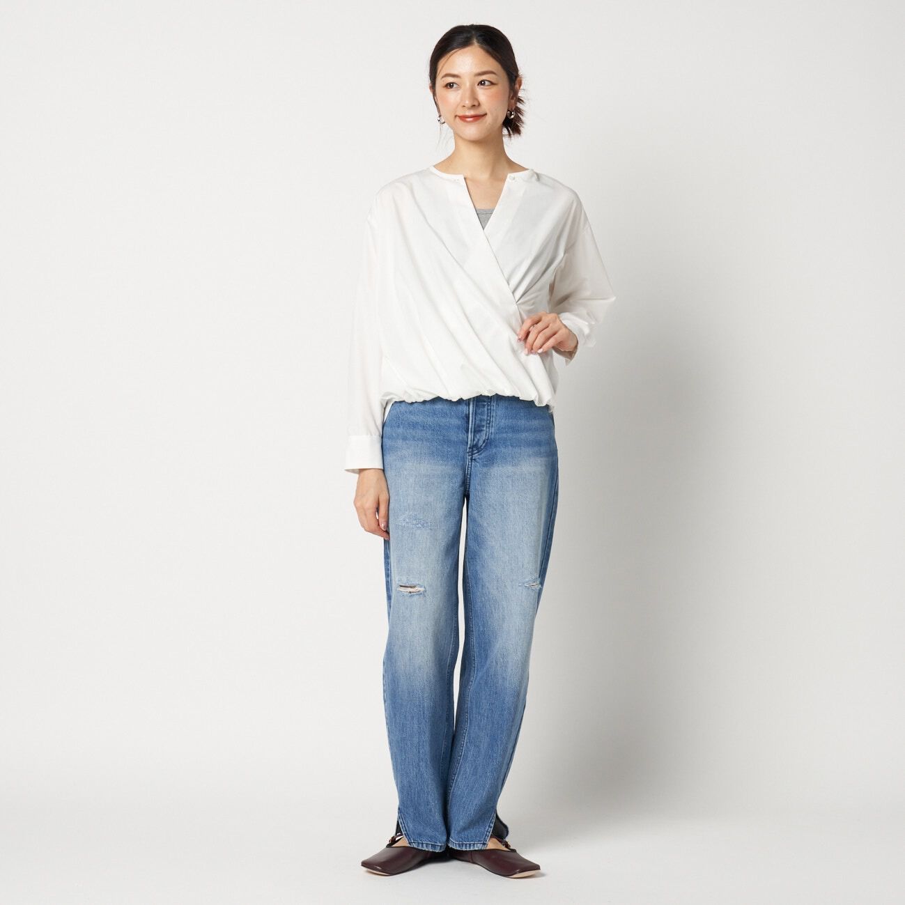 HELIOPOLE「HELIOPOLE CACHE-COEUR BLOUSE」|シャツ・ブラウス|