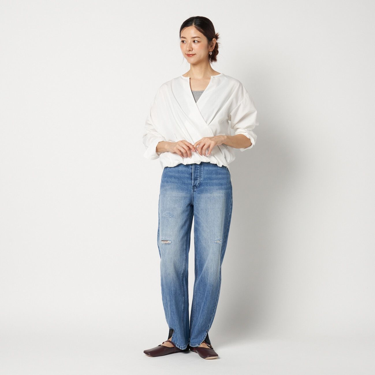 HELIOPOLE「HELIOPOLE CACHE-COEUR BLOUSE」|シャツ・ブラウス|