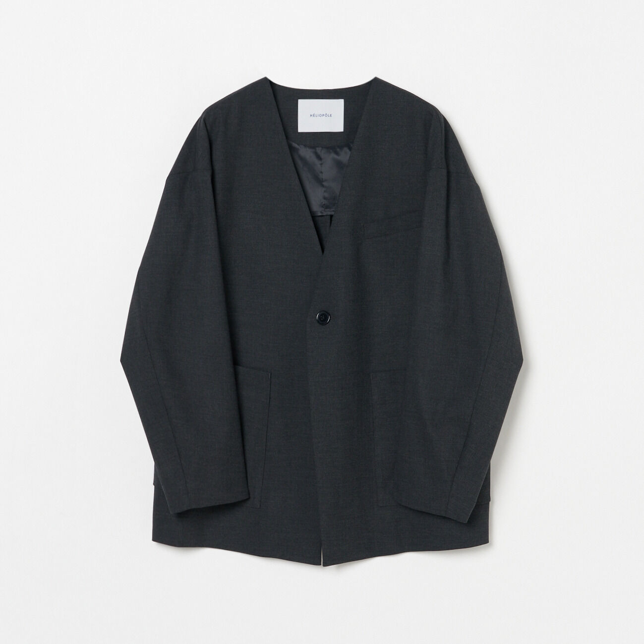HELIOPOLE「HELIOPOLE the ELLISON JACKET (NO COLLAR)」|デニムジャケット|チャコールグレー