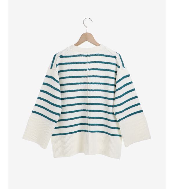 le.coeur blanc「ボーダーワイドシルエットVネックカーディガン」|カーディガン|