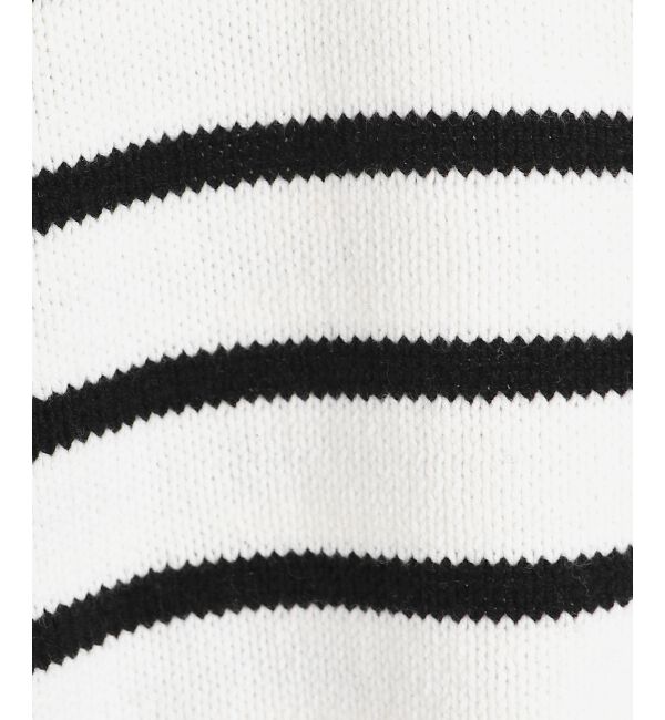 le.coeur blanc「ボーダーワイドシルエットVネックカーディガン」|カーディガン|