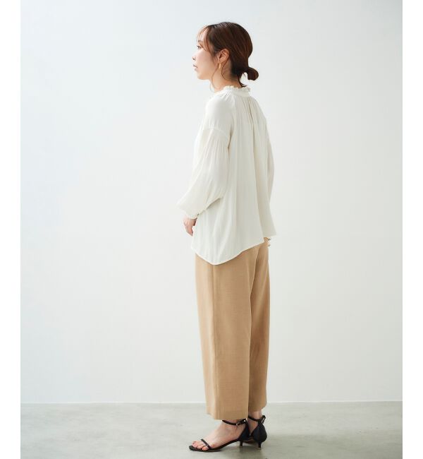 le.coeur blanc「カッセンジョーゼット2wayフリルネックブラウス」|シャツ・ブラウス|