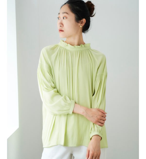 le.coeur blanc「カッセンジョーゼット2wayフリルネックブラウス」|シャツ・ブラウス|