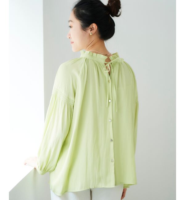 le.coeur blanc「カッセンジョーゼット2wayフリルネックブラウス」|シャツ・ブラウス|