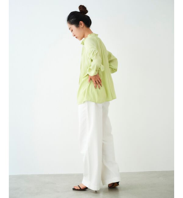 le.coeur blanc「カッセンジョーゼット2wayフリルネックブラウス」|シャツ・ブラウス|