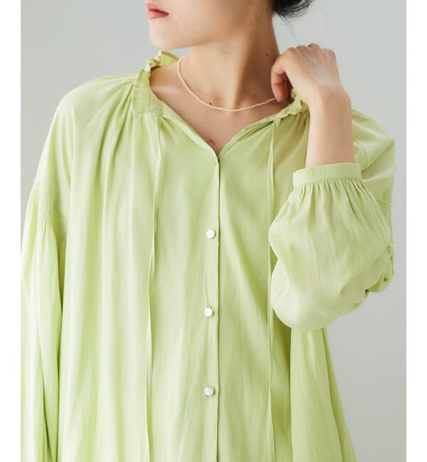 le.coeur blanc「カッセンジョーゼット2wayフリルネックブラウス」|シャツ・ブラウス|