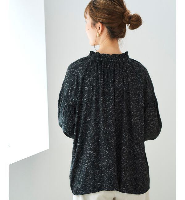 le.coeur blanc「カッセンジョーゼット2wayフリルネックブラウス」|シャツ・ブラウス|