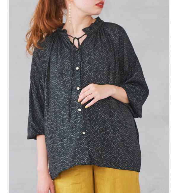 le.coeur blanc「カッセンジョーゼット2wayフリルネックブラウス」|シャツ・ブラウス|