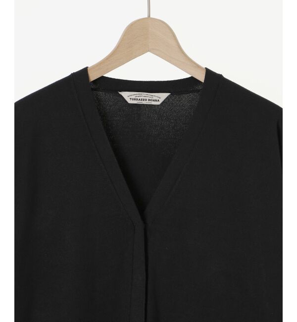 le.coeur blanc「《手洗い可能》TORRAZZO DONNA ニット&times;レース ロングカーデ」|カーディガン|