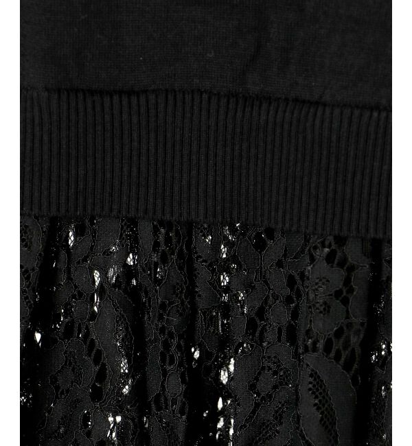 le.coeur blanc「《手洗い可能》TORRAZZO DONNA ニット&times;レース ロングカーデ」|カーディガン|