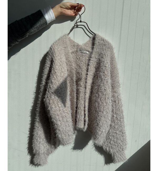  「ラメフェザーモールネップカーディガン」|カーディガン|