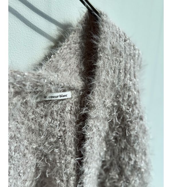  「ラメフェザーモールネップカーディガン」|カーディガン|