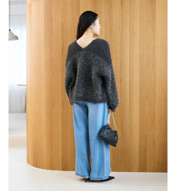  「ラメフェザーモールネップカーディガン」|カーディガン|