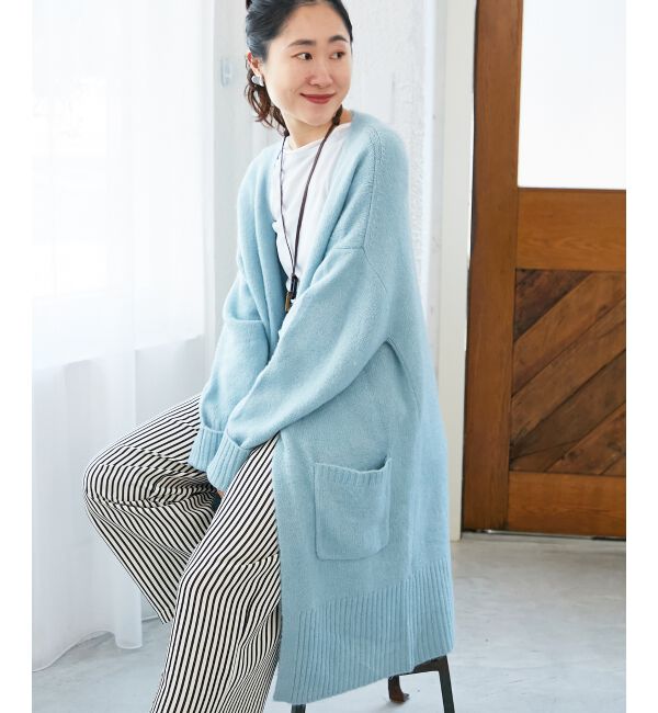  「《WEB限定アイテム》ニュアンスロングカーディガン」|カーディガン|サックス