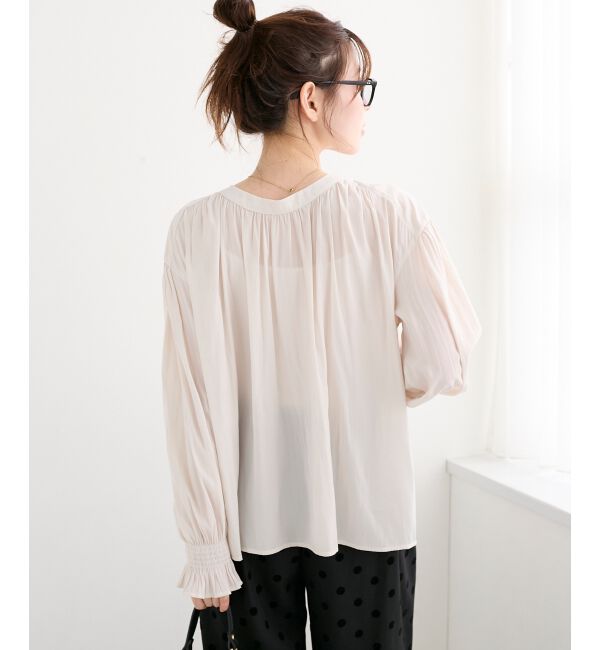  「パウダーサテン2WAYブラウス」|シャツ・ブラウス|