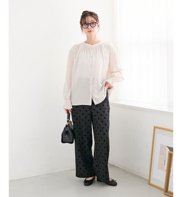 「パウダーサテン2WAYブラウス」|シャツ・ブラウス|