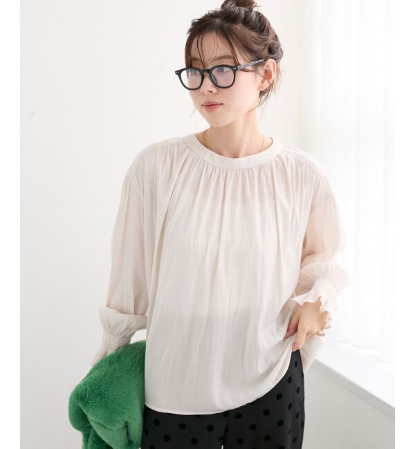  「パウダーサテン2WAYブラウス」|シャツ・ブラウス|