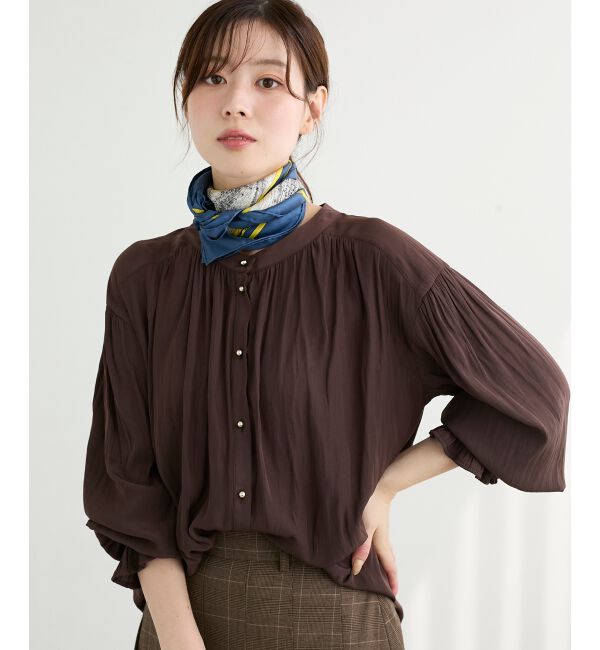  「パウダーサテン2WAYブラウス」|シャツ・ブラウス|