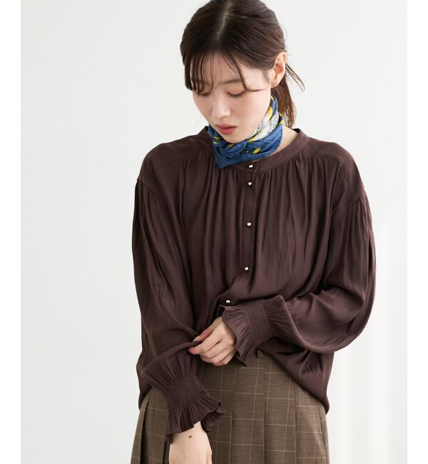  「パウダーサテン2WAYブラウス」|シャツ・ブラウス|