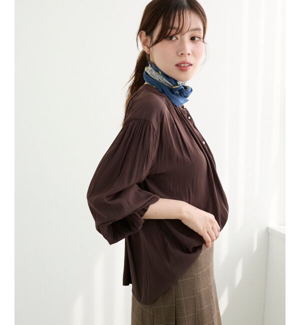  「パウダーサテン2WAYブラウス」|シャツ・ブラウス|